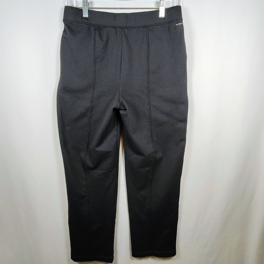 Mondetta Women Gray Herringbone Pull On Tapered Leg Dress Pants Size Medium